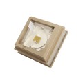 4" x 4" Haven Scallop Lens Low Voltage (Cool White LED) Lighted Vinyl Post Cap - Khaki
