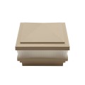 4" x 4" Haven Scallop Lens Low Voltage (Cool White LED) Lighted Vinyl Post Cap - Khaki