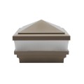4" x 4" Haven Scallop Lens Low Voltage (Cool White LED) Lighted Vinyl Post Cap - Khaki