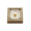 4" x 4" Haven Scallop Lens Low Voltage (Cool White LED) Lighted Vinyl Post Cap - Khaki