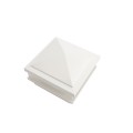 4" Sq. Haven Scallop Lens Low Voltage LED Lighted Vinyl Post Cap for Vinyl Fence and Railing (Warm White) White