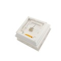 4" Sq. Haven Scallop Lens Low Voltage LED Lighted Vinyl Post Cap for Vinyl Fence and Railing (Warm White) White