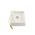 4" Sq. Haven Scallop Lens Low Voltage LED Lighted Vinyl Post Cap for Vinyl Fence and Railing (Warm White) White