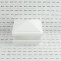 4" Sq. Haven Scallop Lens Low Voltage LED Lighted Vinyl Post Cap for Vinyl Fence and Railing (Cool White) White