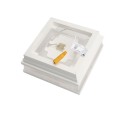 5" Sq. Cape May Scallop Lens Low Voltage LED Lighted Vinyl Post Cap for Vinyl Fence and Railing (Warm White)