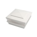 5" Sq. Cape May Scallop Lens Low Voltage LED Lighted Vinyl Post Cap for Vinyl Fence and Railing (Warm White)