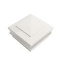 5" Sq. Cape May Scallop Lens Low Voltage LED Lighted Vinyl Post Cap for Vinyl Fence and Railing (Warm White)