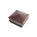 5" Sq. Neptune Scallop Lens Low Voltage LED Lighted Vinyl Post Cap for Vinyl Fence and Railing (Warm White) Antique Copper