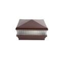 5" Sq. Neptune Scallop Lens Low Voltage LED Lighted Vinyl Post Cap for Vinyl Fence and Railing (Warm White) Antique Copper