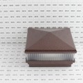 5" Sq. Neptune Scallop Lens Low Voltage LED Lighted Vinyl Post Cap for Vinyl Fence and Railing (Warm White) Antique Copper
