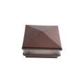 5" Sq. Neptune Scallop Lens Low Voltage LED Lighted Vinyl Post Cap for Vinyl Fence and Railing (Warm White) Antique Copper