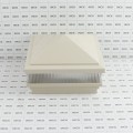 5" Sq. Haven Scallop Lens Low Voltage LED Lighted Vinyl Post Cap for Vinyl Fence and Railing (Warm White) Almond