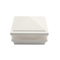 5" x 5" Haven Scallop Lens Low Voltage (Warm White LED) Lighted Vinyl Post Cap - White