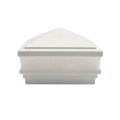 5" x 5" Haven Scallop Lens Low Voltage (Warm White LED) Lighted Vinyl Post Cap - White