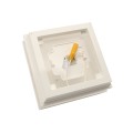 5" x 5" Haven Scallop Lens Low Voltage (Warm White LED) Lighted Vinyl Post Cap - White