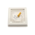 5" x 5" Haven Scallop Lens Low Voltage (Warm White LED) Lighted Vinyl Post Cap - White