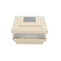 5" Sq. Cape May Solar Vinyl Post Cap with Accessory Connection for Vinyl Fence and Railing (Almond)
