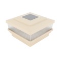 5" Sq. Cape May Solar Vinyl Post Cap with Accessory Connection for Vinyl Fence and Railing (Almond)