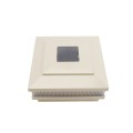 LMT-1667NA 5" Sq. Cape May Scallop Lens Solar LED Lighted Vinyl Post Cap - Almond