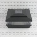 5" Sq. Cape May Scallop Lens Solar LED Lighted Vinyl Post Cap for Vinyl Fence and Railing (Hammertone Black)