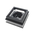 5" Sq. Cape May Scallop Lens Solar LED Lighted Vinyl Post Cap for Vinyl Fence and Railing (Hammertone Black)