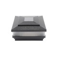 5" Sq. Cape May Scallop Lens Solar LED Lighted Vinyl Post Cap for Vinyl Fence and Railing (Hammertone Black)