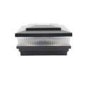 5" Sq. Cape May Scallop Lens Solar LED Lighted Vinyl Post Cap for Vinyl Fence and Railing (Hammertone Black)