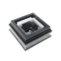 5" Sq. Cape May Scallop Lens Solar LED Lighted Vinyl Post Cap for Vinyl Fence and Railing (Hammertone Black)