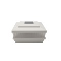 5" Sq. Cape May Scallop Lens Solar LED Lighted Vinyl Post Cap for Vinyl Fence and Railing (White)