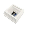 5" Sq. Cape May Scallop Lens Solar LED Lighted Vinyl Post Cap for Vinyl Fence and Railing (White)