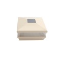 5" Sq. Neptune Scallop Lens Solar LED Lighted Vinyl Post Cap for Vinyl Fence and Railing (Almond)