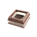 5" x 5" Neptune Scallop Lens Solar LED Lighted Vinyl Post Cap - Antique Copper