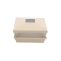 5" Sq. Neptune Scallop Lens Solar LED Lighted Vinyl Post Cap for Vinyl Fence and Railing (Beige) 