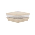 5" Sq. Neptune Scallop Lens Solar LED Lighted Vinyl Post Cap for Vinyl Fence and Railing (Beige) 