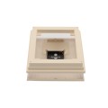 5" Sq. Neptune Scallop Lens Solar LED Lighted Vinyl Post Cap for Vinyl Fence and Railing (Beige) 