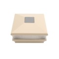 5" Sq. Neptune Scallop Lens Solar LED Lighted Vinyl Post Cap for Vinyl Fence and Railing (Khaki)