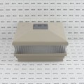 5" Sq. Neptune Scallop Lens Solar LED Lighted Vinyl Post Cap for Vinyl Fence and Railing (Khaki)