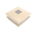 5" Sq. Neptune Scallop Lens Solar LED Lighted Vinyl Post Cap for Vinyl Fence and Railing (Khaki)