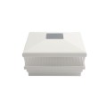 5" Sq. Neptune Scallop Lens Solar LED Lighted Vinyl Post Cap for Vinyl Fence and Railing (White)