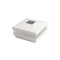 5" Sq. Neptune Scallop Lens Solar LED Lighted Vinyl Post Cap for Vinyl Fence and Railing (White)