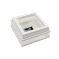 5" Sq. Neptune Scallop Lens Solar LED Lighted Vinyl Post Cap for Vinyl Fence and Railing (White)