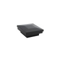 2" Sq. Ornamental Downward Low Voltage LED Lighted Vinyl Post Cap for Vinyl Fence and Railing (Warm White) Black