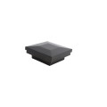 2" Sq. Ornamental Downward Low Voltage LED Lighted Vinyl Post Cap for Vinyl Fence and Railing (Cool White) Black