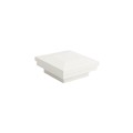 2" Sq. Ornamental Downward Low Voltage LED Lighted Vinyl Post Cap for Vinyl Fence and Railing (Cool White) White