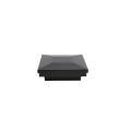 2 1/2" Sq. Ornamental Downward Low Voltage LED Lighted Vinyl Post Cap for Vinyl Fence and Railing (Warm White) Black