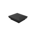 3" Sq. Ornamental Downward Low Voltage LED Lighted Vinyl Post Cap for Vinyl Fence and Railing (Warm White) Textured Black