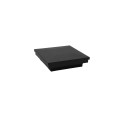 3" Sq. Ornamental Downward Low Voltage LED Lighted Vinyl Post Cap for Vinyl Fence and Railing (Warm White) Textured Black