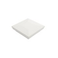 3" Sq. Ornamental Downward Low Voltage LED Lighted Vinyl Post Cap for Vinyl Fence and Railing (Warm White) White