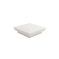 3" Sq. Ornamental Downward Low Voltage LED Lighted Vinyl Post Cap for Vinyl Fence and Railing (Warm White) White