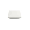 3" Sq. Ornamental Downward Low Voltage LED Lighted Vinyl Post Cap for Vinyl Fence and Railing (Warm White) White
